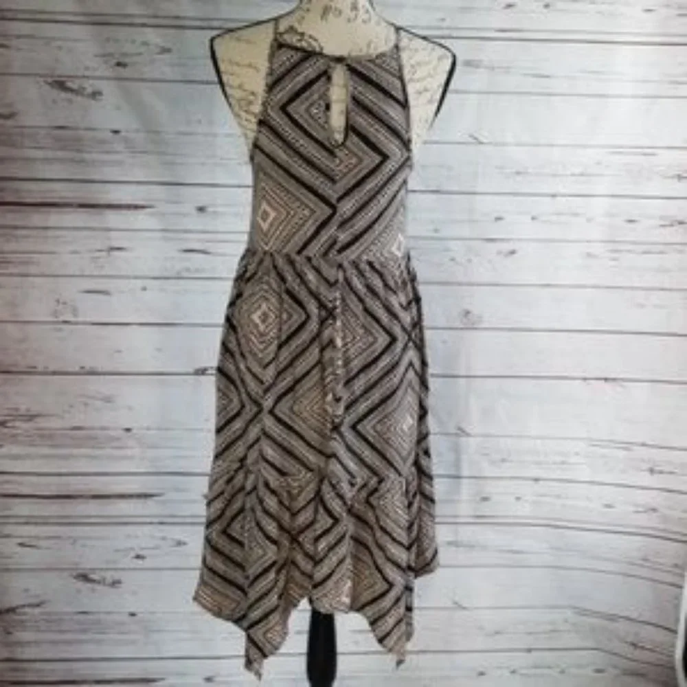 NWOT Xhilaration black/tan hankerchief dress - Picture 2 of 8